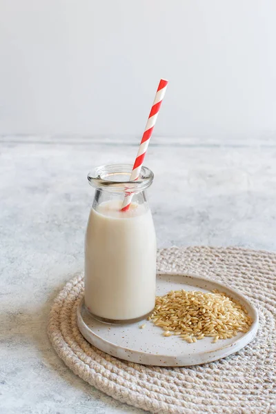 Vegan rijstmelk, niet zuivel alternatieve melk — Stockfoto