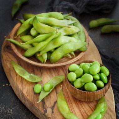 Green Organic Edamame beans clipart
