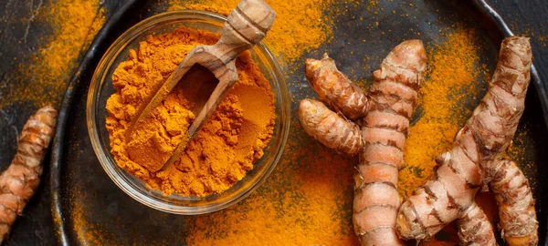 Pulbere de turmeric sau Curcuma — Fotografie, imagine de stoc