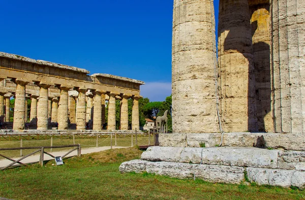 希腊赫拉伊寺。 Paestum，意大利 — 图库照片