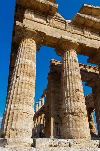 Řecký chrám Hera-Ii. Paestum, Itálie — Stock fotografie