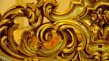 Altın ahşap oymalar resmini dekorasyon. yakın çekim