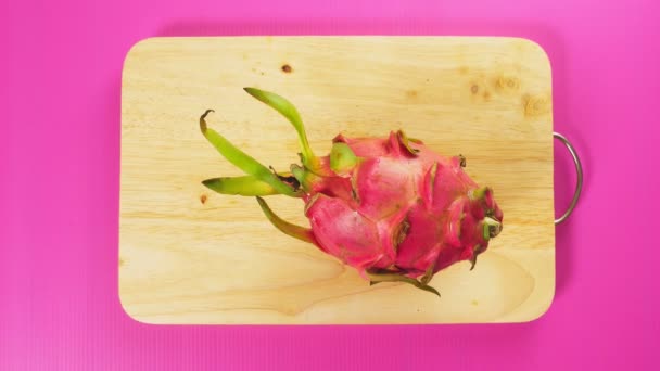 Blandade tropiska frukter, närbild. färsk frukt. bakgrund. — Stockvideo