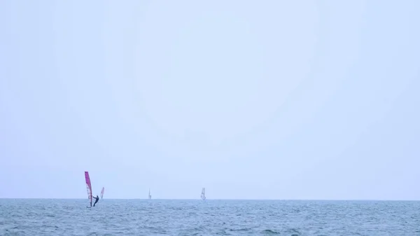 Segelbåtar på horisonten. marinmålning. vattensporter — Stockfoto