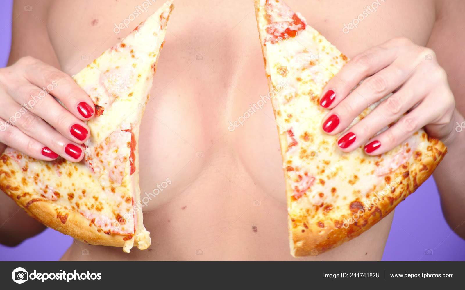 Pizza - Close-up, pizza and female breasts. Pizza Porn. Pizza Lover ...