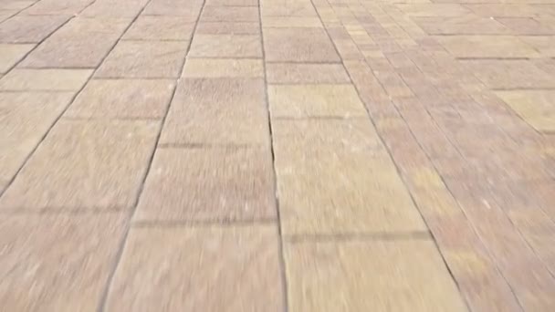 Park path made of stone. Movement on the track. pattern — Stock Video