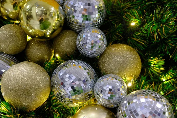 Christmas Tree Ball brokat tło — Zdjęcie stockowe