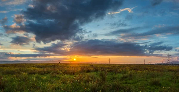 Majestic sunset panorama no início do outono, HDR — Fotografia de Stock