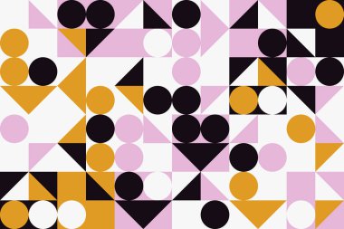 İskandinav esinlenilmiş çizimler basit geometrik şekiller ve renkli şekillerle yapılmış. Soyut vektör bileşimi, arka planlar için kullanışlı, poster tasarımı, kumaş baskıları, davet.