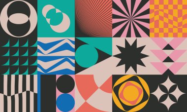 Vahşilik sanatı basit geometrik şekiller ve şekillerle yapılan soyut vektör kalıplarına ilham vermiştir. Kalın form grafik tasarımı, web sanatı, davetiye kartları, posterler, baskılar, tekstil, arka planlar için kullanışlı.