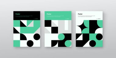 Modern modernizm ve minimalist barbarlık tarzında A4 boyutlu vektör kapağı modelinin postmodern grafik tasarımı, poster sanatı, dergi ön sayfası, dekoratif baskı, web afişi.