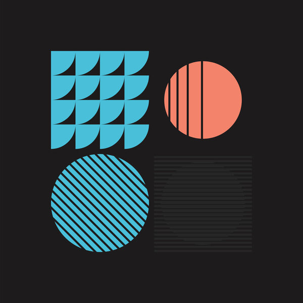 Abstract vector shapes collection of naive hand-drawn elements and simple geometrical forms, useful for web design, poster art, textile design, decorative print, invitation letter, background.