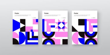 Brutalizm, vektör poster kapak düzeninin, vektör soyut elementleri ve geometrik şekillerle yapılmış grafik tasarımı, poster sanatı, ön sayfa tasarımı, dekoratif baskılar için kullanışlıdır.