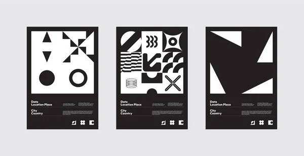 Postmodern Graphic Design Size Vector Cover Mockup Set Modernism Minimalistic — Stock Vector