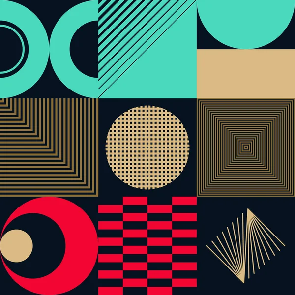 Obra Arte Inspirada Futuro Retro Símbolos Abstractos Vectoriales Con Formas — Vector de stock