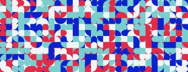 Geometrik şekiller ve elementlerle yapılan soyut sıradışı kompozisyonun modern sanat eserleri. Basit geometri vektörü arka planı web tasarımı, kartvizitler, davetiye, poster, moda baskıları için kullanışlı.