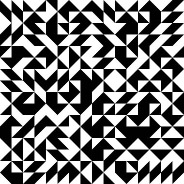 Siyah ve beyaz şekilli basit geometrik soyut vektör deseni. Geometrik grafik kompozisyonu, web tasarımı, kartvizit, davetiye, poster, tekstil baskısı, arkaplan.
