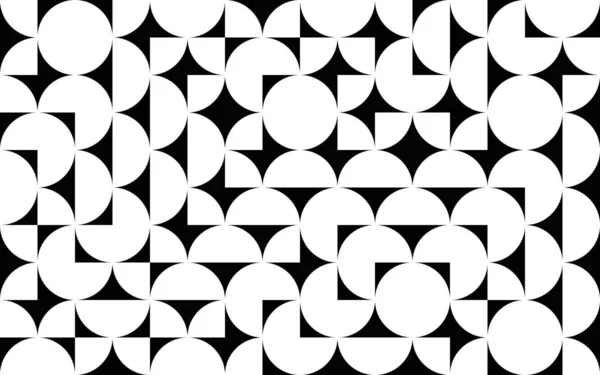 Patrón Vector Abstracto Geométrico Simple Con Formas Blanco Negro Composición — Vector de stock