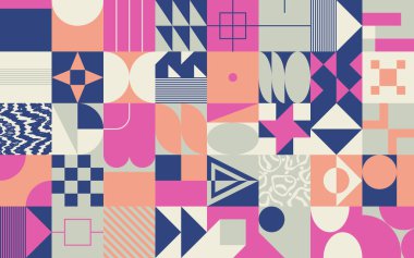 Digital collage vector artwork with abstract deconstructed shapes and cutout graphics elements, great for various backgrounds, poster art, textile design, decorative prints, invitation letters, etc. clipart