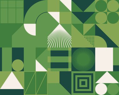 Geometrik şekil ve formlarla yapılmış vektör soyut bilgi elementlerinin duoton renkli dijital kolajı, web arkaplanı, web başlığı, poster tasarımı, dijital baskı, kapak resmi.