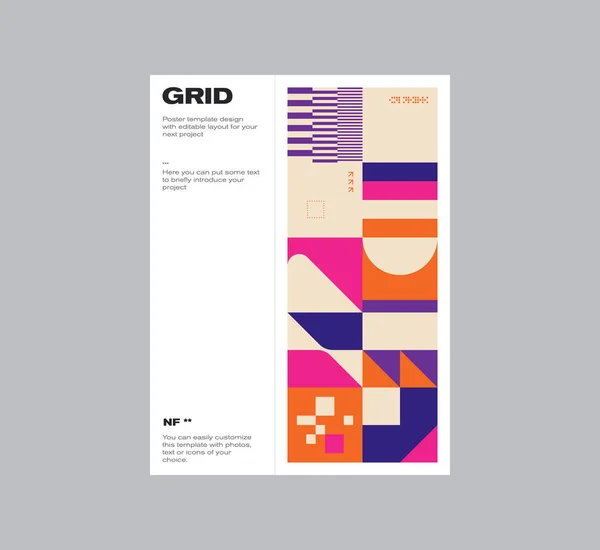 Zwitserse Poster Ontwerp Template Lay Out Met Schone Typografie Minimale — Stockvector