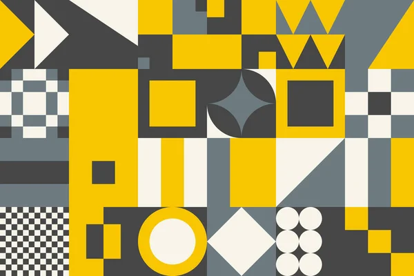 Bauhaus Komposition Kunstwerk Mit Vektoralen Abstrakten Elementen Linien Und Kühnen — Stockvektor