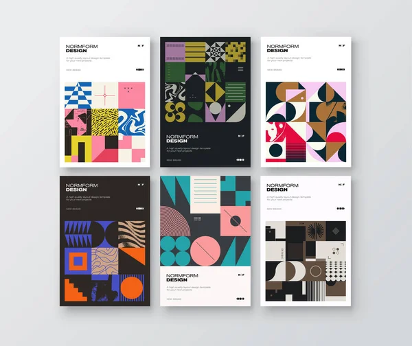 Postmodernes Sammlungsdesign Von Vektor Cover Attrappen Din Format Stil Der — Stockvektor