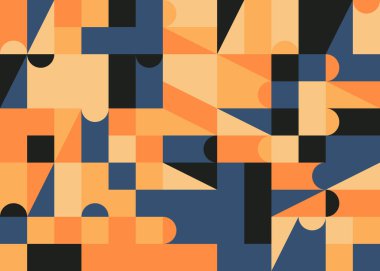 Cesur geometrik şekilli vektör soyut sembollerinin yeniden yapılandırılmış postmodern sanat eserleri, web arkaplanı, poster tasarımı, dergi ön sayfası, yüksek teknoloji baskısı, kapak resmi.