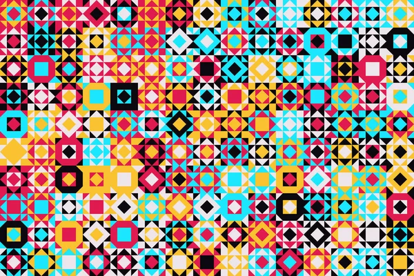 Basit şekilleri ve figürleri olan soyut mozaik sanat tasarımı. Temel form ve elementlerle geometrik desen grafikleri. Web afişi, iş sunumu, marka paketi, kumaş baskısı için mükemmel.