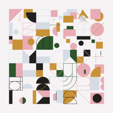 Bauhaus kompozisyon çizimleri, vektör soyut elementleri, çizgiler ve kalın geometrik şekiller, web sitesi arka planı için kullanışlı, poster tasarımı, dergi ön sayfası, afişler, baskılar, kapaklar.