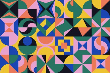 Yeni modernizm çizimleri soyut vektör geometrik şekiller ve formlarla yapılır. Basit form cesur grafik tasarımı, web sanatı, davetiye kartları, posterler, baskılar, tekstil, arka plan için kullanışlı.