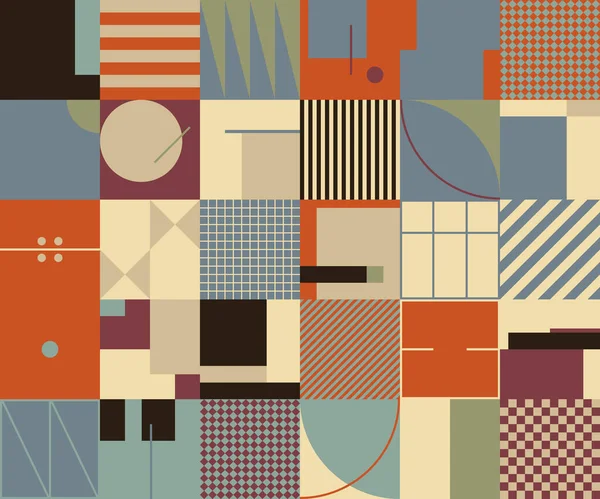 Textura Padrão Geométrico Linear Abstrata Inspirada Estilo Design Bauhaus Arte — Vetor de Stock
