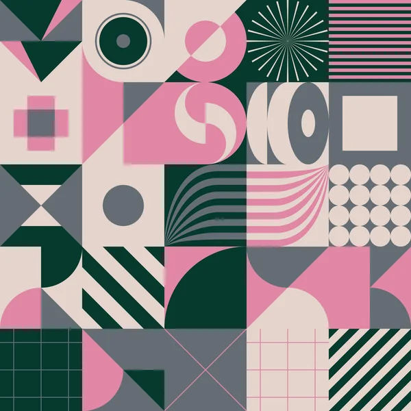 Neo Modernizm, soyut vektör geometrik şekil ve formlarla yapılmış. Basit form cesur grafik tasarımı, web sanatı, davetiye kartları, posterler, baskılar, tekstil, arka plan için kullanışlı.