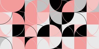 Basit şekiller ve parlak ve canlı renklerden oluşan soyut geometrik vektör deseni. Geometrik kompozisyon, web tasarımı için kullanışlı, kartvizit, davet, poster, tekstil baskısı, arkaplan.