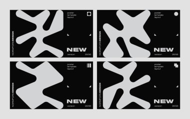 Brutalizm, vektör kapak düzeninin, vektör soyut elementleri ve geometrik şekillerle yapılmış grafik tasarımına ilham verdi, poster sanatı, web sitesi başlıkları, ön sayfa tasarımı, dekoratif baskılar için kullanışlı