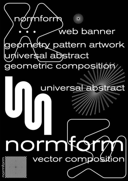 Брутализм вдохновил графический дизайн векторной обложки плаката, выполненной с векторными абстрактными элементами и геометрическими формами, полезными для постерного искусства, заголовков сайтов, дизайна первой полосы, декоративной печати