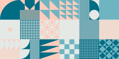 Geometrik soyut vektör basit elementler güzel bir renk paletiyle yapıldı. Geometrik şablon arkaplanı, web tasarımı, iş kartı, davetiye, poster, moda baskısı için kullanıma hazır.