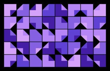 Geometrik şekil ve formlarla yapılmış vektör soyut bilgi elementlerinin duoton renkli dijital kolajı, web arkaplanı, web başlığı, poster tasarımı, dijital baskı, kapak resmi.