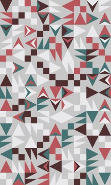 Basit şekiller ve parlak ve canlı renklerden oluşan soyut geometrik vektör deseni. Geometrik kompozisyon, web tasarımı için kullanışlı, kartvizit, davet, poster, tekstil baskısı, arkaplan.
