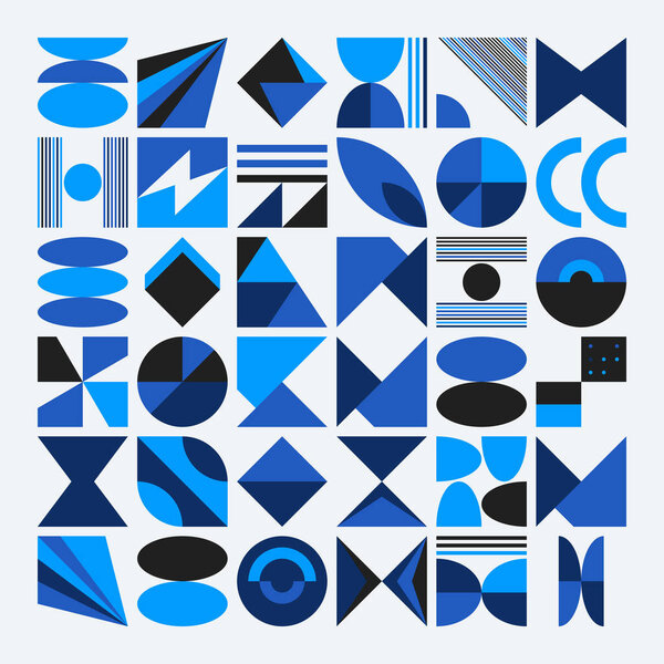 Абстрактный вектор - коллекция наивных элементов ручной работы и простых геометрических форм, полезных для веб-дизайна, плакатного искусства, текстильного дизайна, декоративной печати, пригласительного письма, фона.