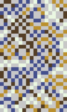 Basit şekilleri ve figürleri olan soyut mozaik sanat tasarımı. Temel form ve elementlerle geometrik desen grafikleri. Web afişi, iş sunumu, marka paketi, kumaş baskısı için mükemmel.