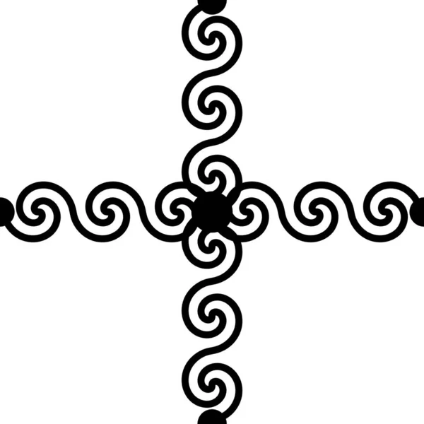 Patrón Formas Geométricas Cuadrados Círculos Líneas Ondas Remolinos Blanco Negro —  Fotos de Stock