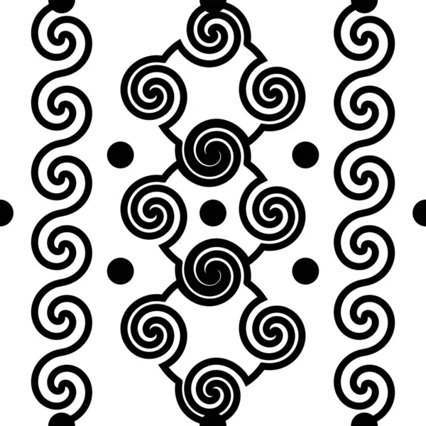Pattern Geometric Shapes Squares Circles Lines Waves Swirls Black White — Stock Photo, Image
