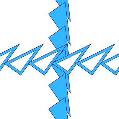 Bir üçgenin diğer izometrik kesişimlerini oluşturan bir geometrik üçgen şekli beyaz arkaplanda şekiller oluşturur..