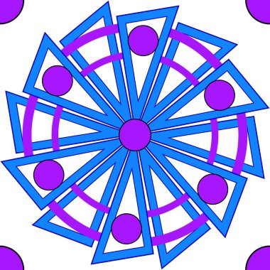 Bir üçgenin diğer izometrik kesişimlerini oluşturan bir geometrik üçgen şekli beyaz arkaplanda şekiller oluşturur..