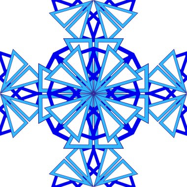 Bir üçgenin diğer izometrik kesişimlerini oluşturan bir geometrik üçgen şekli beyaz arkaplanda şekiller oluşturur..