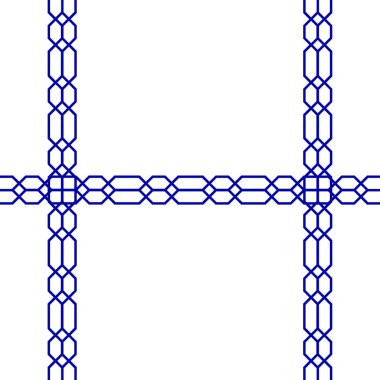 Şablonun bir varyantı, beyaz arkaplandaki hücrelerdeki çizgilerden yapılmış örgülü bir örgülü saçtır. At kuyruğundan farklı şekiller..