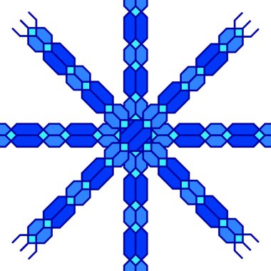 Şablonun bir varyantı, beyaz arkaplandaki hücrelerdeki çizgilerden yapılmış örgülü bir örgülü saçtır. At kuyruğundan farklı şekiller..