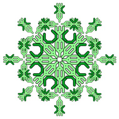 Örgü örgülü örgülü örgülerin çeşitli varyasyonları, beyaz arka plandaki hücreler tarafından yapılmış. Şablonun ana motifi örgü örülmüş bir at kuyruğuna benziyor. Örgüler karelerin, dairelerin ve çeşitli geometrik şekillerin sonsuz şekillerinden oluşur.