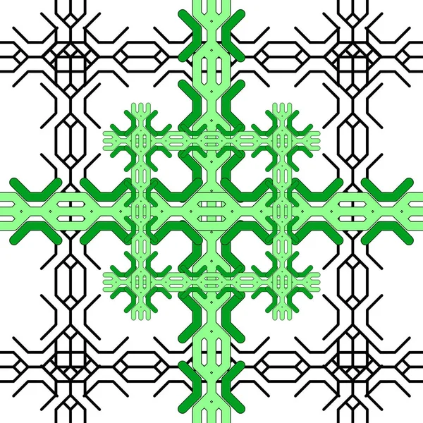 辫子辫子图案的各种变体 由白色背景上的细胞制成 图案的主题与针织辫子的形状相似 这些辫子是由无限的正方形 圆形和各种几何形状组成的 — 图库照片